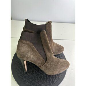 DANA DAVIS Brown Suede Leather Ankle Booties Sz 7.5 B